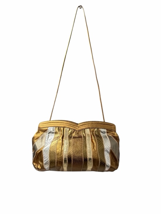 Venetto by Ami Kahn Handbags - VENETTO By Ami Kahn VINTAGE 80s Snakeskin & Leather Gold/Silver/Bronze Two-Way